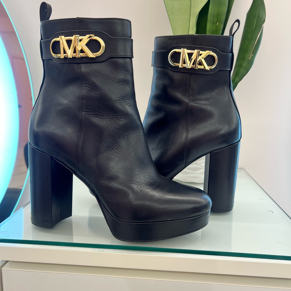 Michael Kors Black Leather Ankle Boots